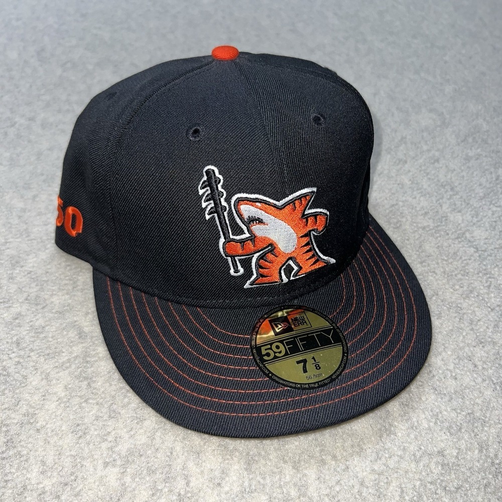 New Era 59FIFTY Fresno Grizzlies Fitted Hat 7 1/8 Black Orange MiLB Sample